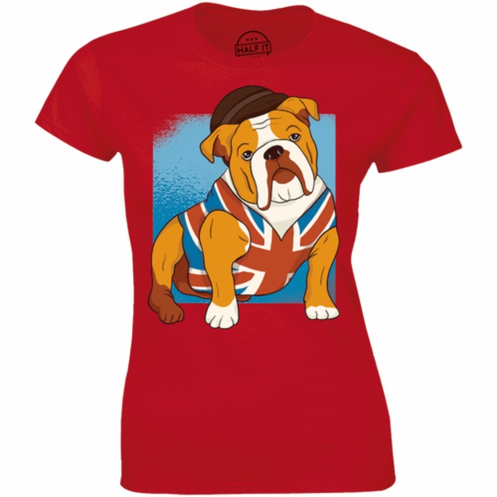 Bulldog Wearing American Flag Patriotic T-shirt